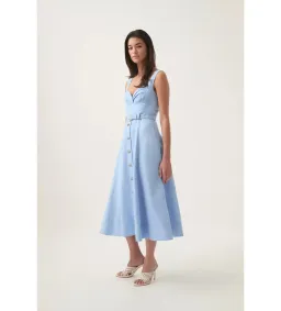 Aje Primary Belted Midi Dress Daydream Blue Size AU 12 for rent on The Volte - image 2