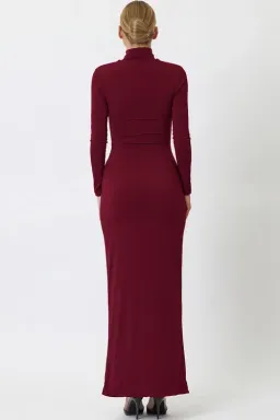 Bianca & Bridgett Layla Midi Dress Bordeaux Size AU 8 for rent on The Volte - image 4