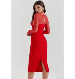 House of CB Yasmin Plunge Midi Dress Scarlet Size S/AU 8 for rent on The Volte - image 3