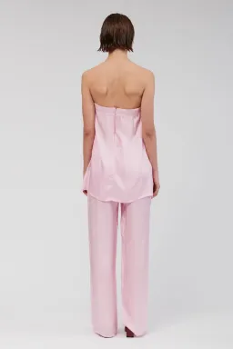 Suboo Emilia Bustier Tunic and Elastic Waist Slim Pants Set Pink Floral Size L / AU 12 for rent on The Volte - image 3