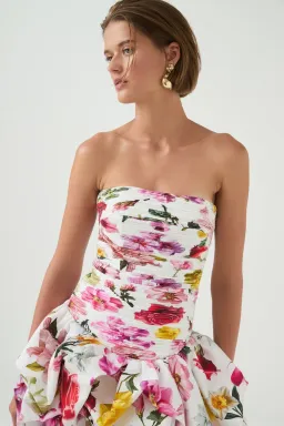 Aje Violette Bubble Hem Mini Dress Collage Floral Size AU 8 for rent on The Volte - image 5