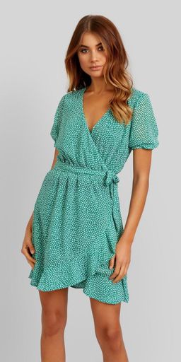 Kookai Carmen Green Wrap Dress Size 6 for rent on The Volte - image 1