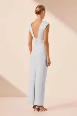 Shona Joy Lani Plunge Cut Out Maxi Dress in Sky Blue Size 12 for rent on The Volte - image 3
