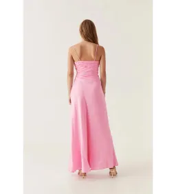Aje Clarice Draped Maxi Dress in Bon Bon Pink Size 8 for rent on The Volte - image 3