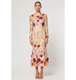 FREE SHIPPING! Elliatt Shannon Shannon 3D Midi Dress Floral Appliqué Size 8 for rent on The Volte - image 1