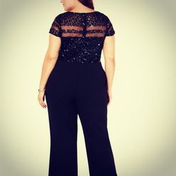 Adrianna Pappell black sequin Jumpsuit size 18 for rent on The Volte - image 3
