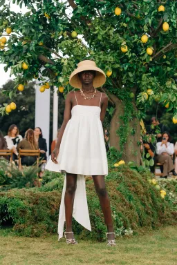 Aje Catina Bow Back Mini Dress Ivory White Size 10 for rent on The Volte - image 1