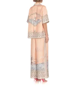 Zimmermann High Tide Oversized Silk Shirt and Trouser Set Pink Print Size 0P for rent on The Volte - image 4