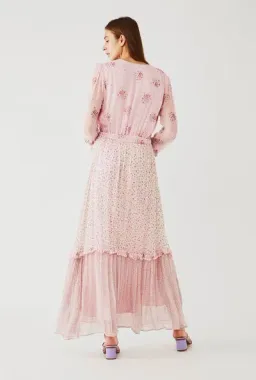 Ghost Avery Pink Floral Maxi Dress Size AU 12 for rent on The Volte - image 2