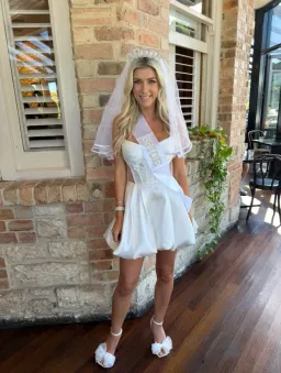 Studio Minc Lush Mini Dress White Size 6 for rent on The Volte - image 1