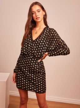 Finders Keepers Moonlight Mini Dress Black/Gold - Size 10 for rent on The Volte - image 1