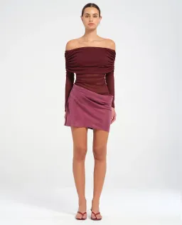 BENNI Luca Mini Dress in Plum Size 8  for rent on The Volte - image 2