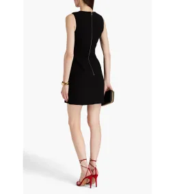 Rebecca Vallance Barbie-Bow Embellished Crepe Mini Dress Black Size AU 6 for rent on The Volte - image 3