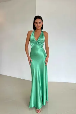 Ruth Tarvydas Apple Green Goddess Gown Size 12 for rent on The Volte - image 1