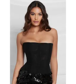 Leau White Muse Mesh Corset Top in Black Size AU 12 for rent on The Volte - image 1