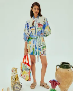 Alemais Nadia Mini Shirtdress Print Size AU 6 for rent on The Volte - image 1