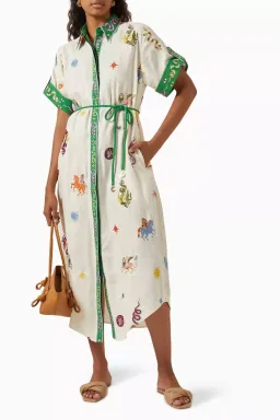 Alemais Seeker Embroidered Shirtdress Print in Size 8 for rent on The Volte - image 1
