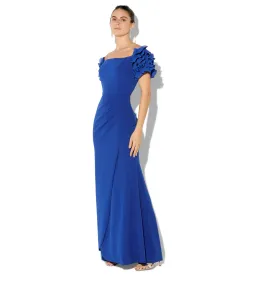 Montique Diana Sapphire Ruffle Sleeve Gown Blue Size AU 10 for rent on The Volte - image 2