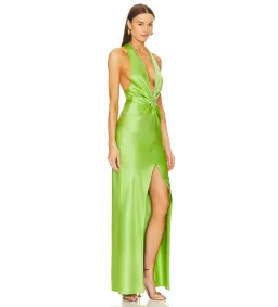 Khanums X Revolve Halter Gown in Pear Green Size M / AU 10 for rent on The Volte - image 2