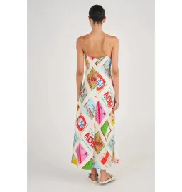 Oroton Ticket Print Slip Maxi Dress  Multi Size AU 14  for rent on The Volte - image 4