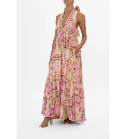 Camilla Ruffle Hem Halter Maxi Dress Totally Ozmopolitanalter Size 12 for rent on The Volte - image 1