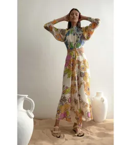 Alemais Farrah Cut Out Midi Dress Multi Size 14 for rent on The Volte - image 1