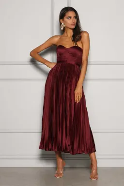 Elle Zeitoune  Milan Midi Dress Wine Size 6 for rent on The Volte - image 1