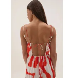 Aje Marley Tiered Maxi Dress in Coral Zebra Size AU 6 for rent on The Volte - image 5
