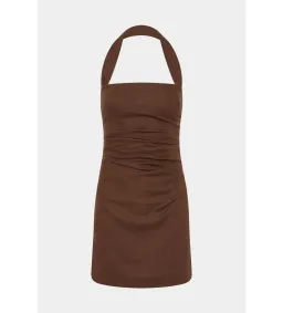 Sir The Label Noemi Halter Mini Dress Brown Size 10 for rent on The Volte - image 4