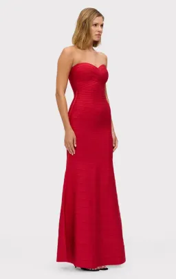 Herve Leger The Sara Maxi Gown Lisptick Red Size XS / Size AU 6 for rent on The Volte - image 3