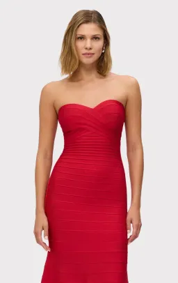 Herve Leger The Sara Maxi Gown Lisptick Red Size XS / Size AU 6 for rent on The Volte - image 2