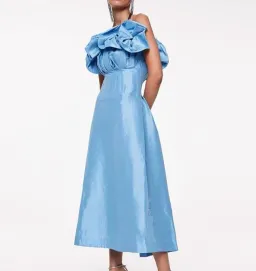 Rachel Gilbert Freida Midi Dress Blue Size 3 / AU 12 for rent on The Volte - image 1