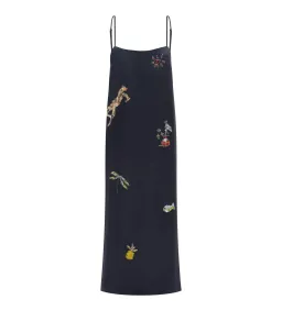 Alemais Fontaine Slip Midi Dress in Navy Size 6  for rent on The Volte - image 4