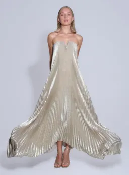 L'Idee Black Tie Gown Gold Shimmer Size 12 for rent on The Volte - image 6