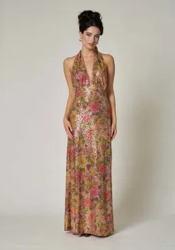 Fait Par Foutch Liana Maxi Dress Fleur Print Sequin Size XS / AU 6 for rent on The Volte - image 4