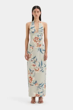 SIR The Label Roisin Halter Midi Dress Multi Print Size 12 for rent on The Volte - image 1