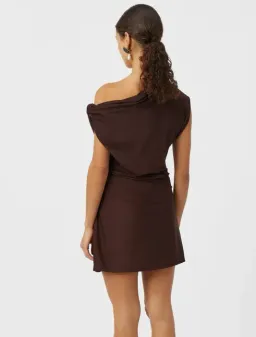 Camilla and Marc Annalise Mini Dress Chocolate Brown Size 8  for rent on The Volte - image 2