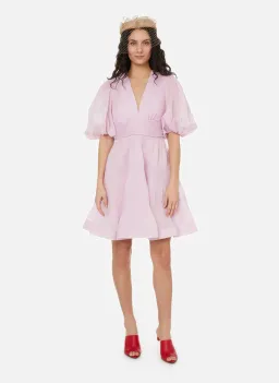 Zimmermann Pleated Mini Dress Pink Size 2 / AU 12 for rent on The Volte - image 1