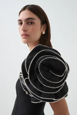 Aje Twyla Midi Dress Black Size 10 for rent on The Volte - image 4