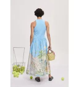 Alemais Anouk Tank Midi Dress Blue Print Size 8 for rent on The Volte - image 4