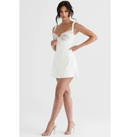 House of CB Adriana Mini Dress Ivory Size XS / AU 6  for rent on The Volte - image 1