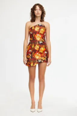 Acler Brookfield Mini Dress Merlot Blossom Size AU 8 for rent on The Volte - image 1