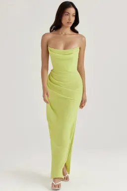 House Of CB Adrienne Lime Strapless Gown Maxi Size AU 6 for rent on The Volte - image 7