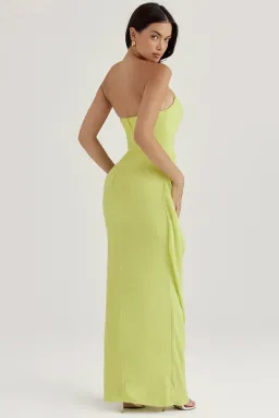 House Of CB Adrienne Lime Strapless Gown Maxi Size AU 6 for rent on The Volte - image 3