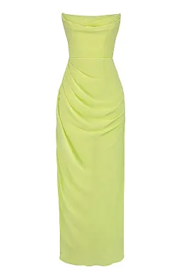 House Of CB Adrienne Lime Strapless Gown Maxi Size AU 6 for rent on The Volte - image 2
