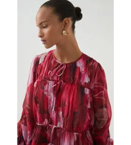 Aje Flora Mini Dress Prismatic Floral Red Size AU 16 for rent on The Volte - image 5