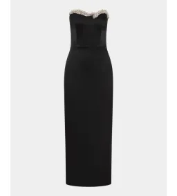 Rachel Gilbert Lorna Dress Gown Midi in Black Size 2 / Size AU 10  for rent on The Volte - image 1