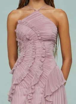 Amur Lorelie Halter Gown Water Hyacinth Size 8/2 for rent on The Volte - image 5