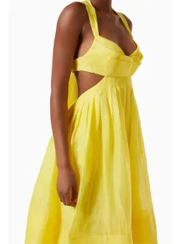 Zimmermann Botanica Bralette Midi Gown Sunshine Yellow Size 0 / AU 8 for rent on The Volte - image 2