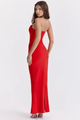 House of CB Tamara Strapless Maxi Dress Cherry Red Size XS / AU 6 for rent on The Volte - image 3